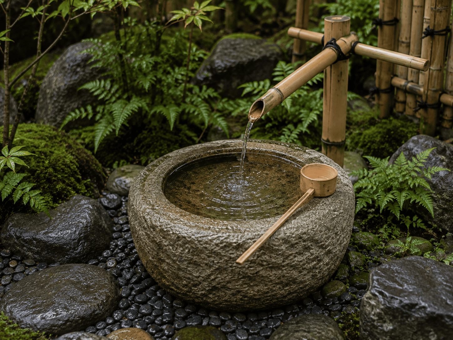 蹲（つくばい）とは？庭に取り入れる意味と設置方法